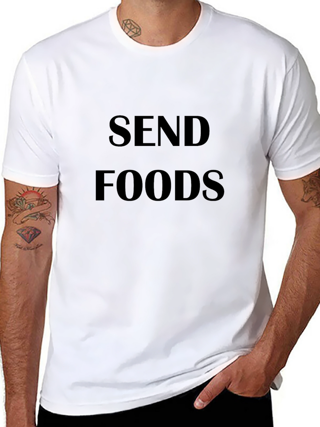 Send Foods Black Graphic T-Shirt