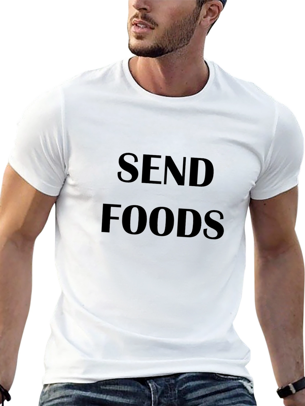 Send Foods Black Graphic T-Shirt