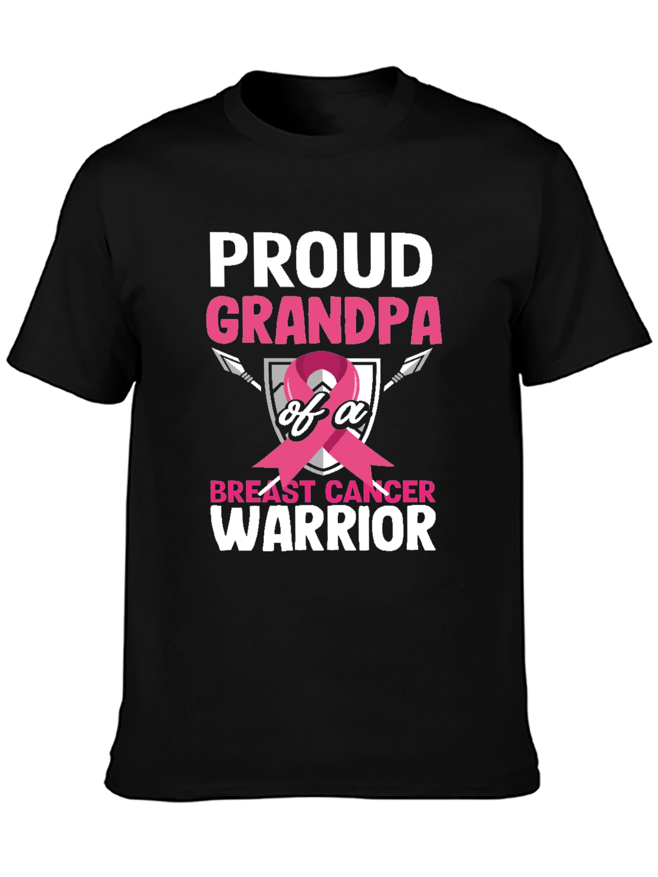 Proud Grandpa Breast Cancer Warrior T-Shirt