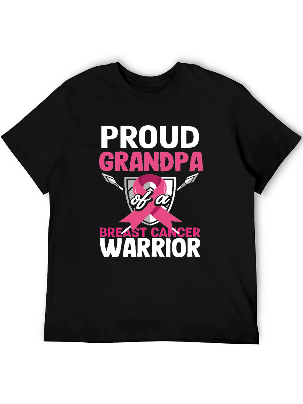 Proud Grandpa Breast Cancer Warrior T-Shirt