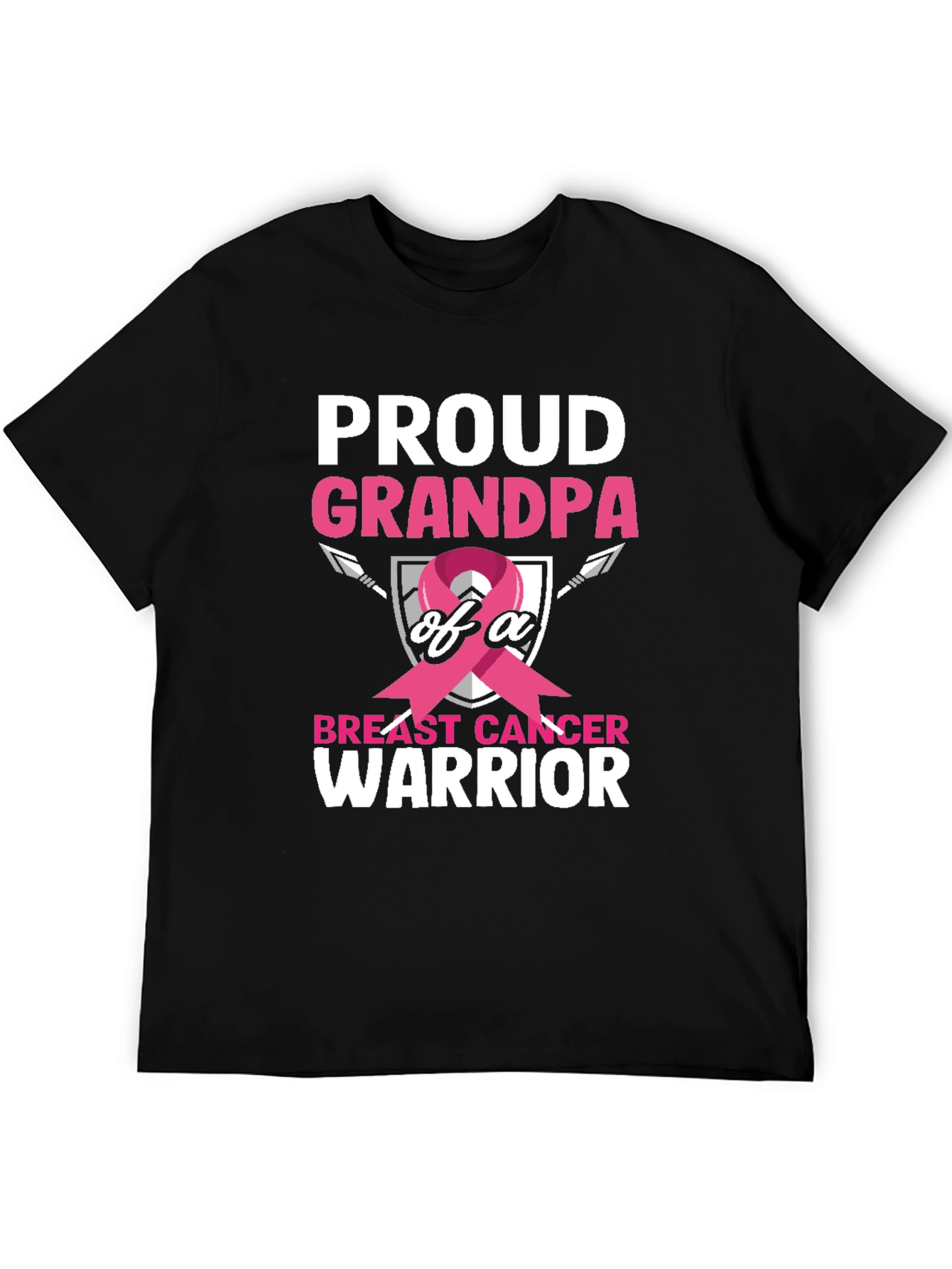 Proud Grandpa Breast Cancer Warrior T-Shirt