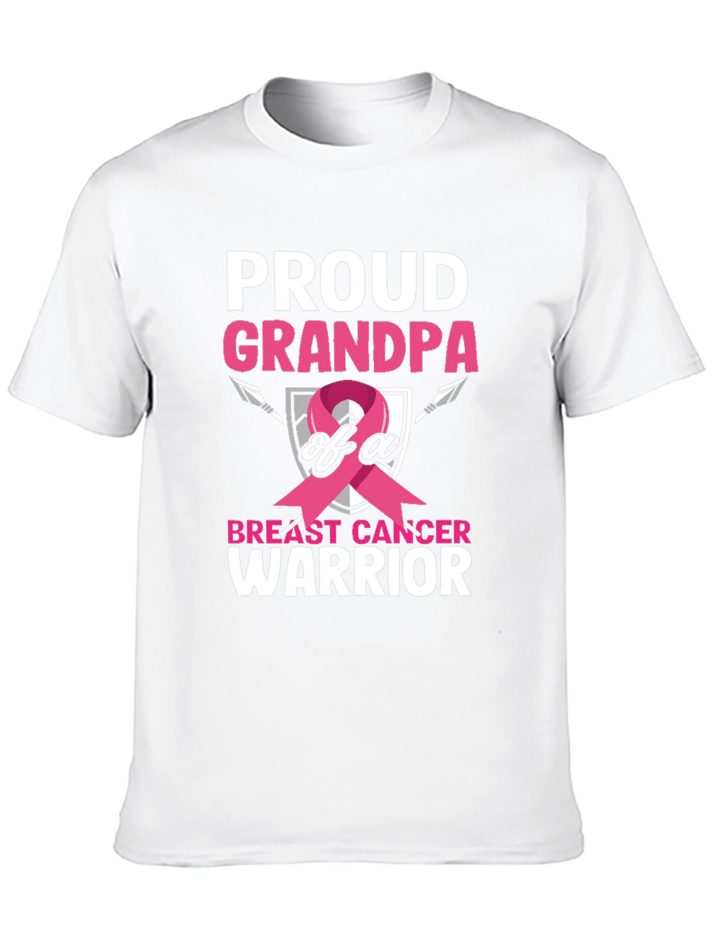 Proud Grandpa Breast Cancer Warrior T-Shirt