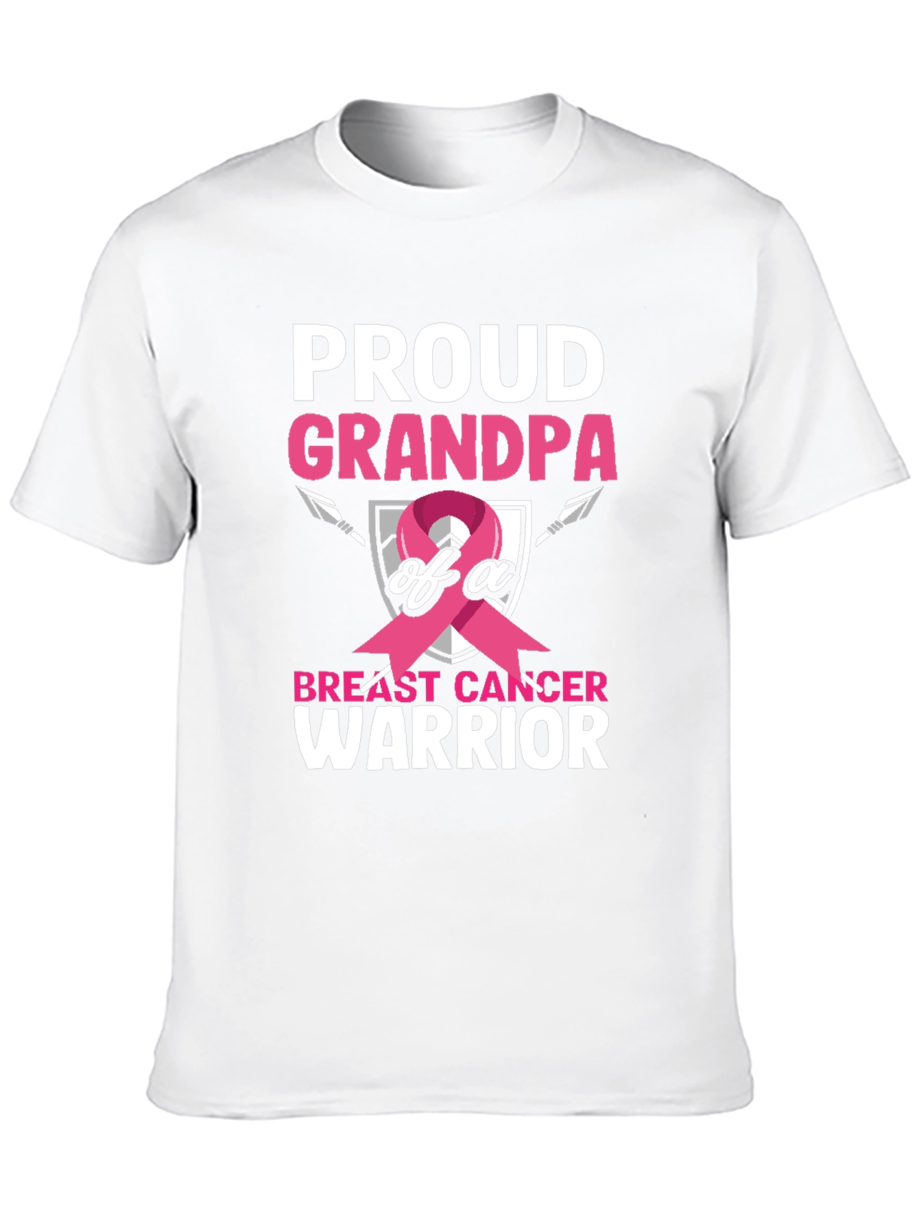 Proud Grandpa Breast Cancer Warrior T-Shirt