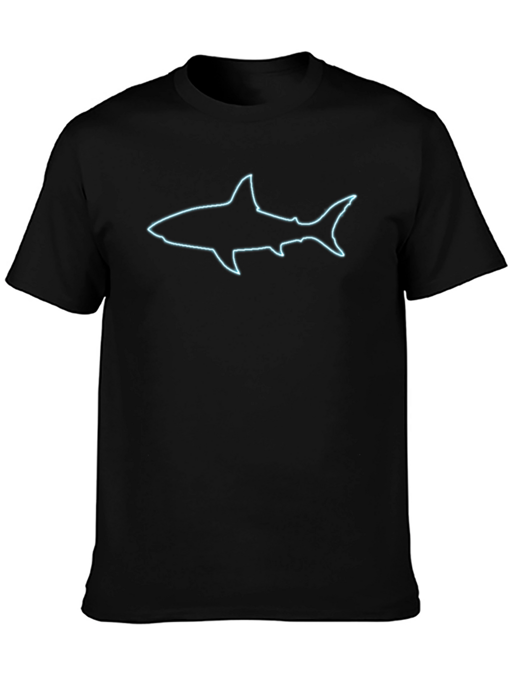 Neon Shark Graphic Black T-Shirt