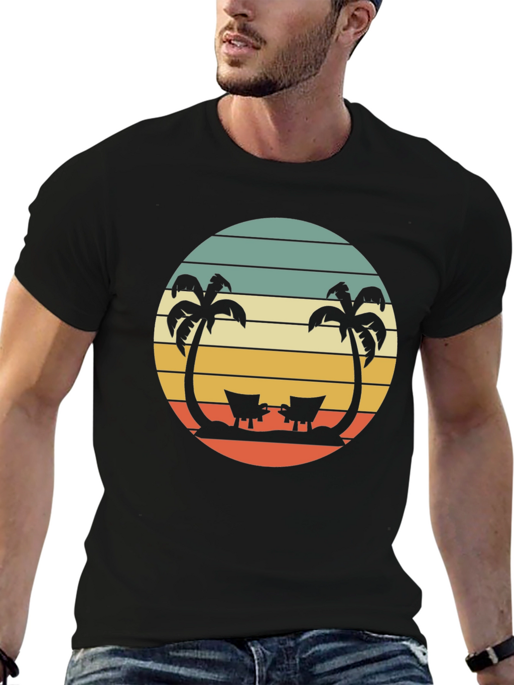 Retro Sunset Palm Tree T-Shirt
