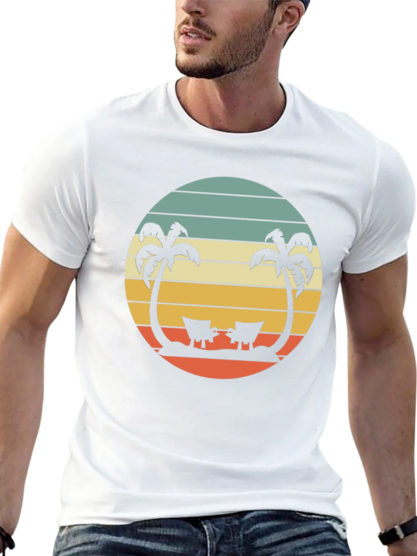 Retro Sunset Palm Tree T-Shirt