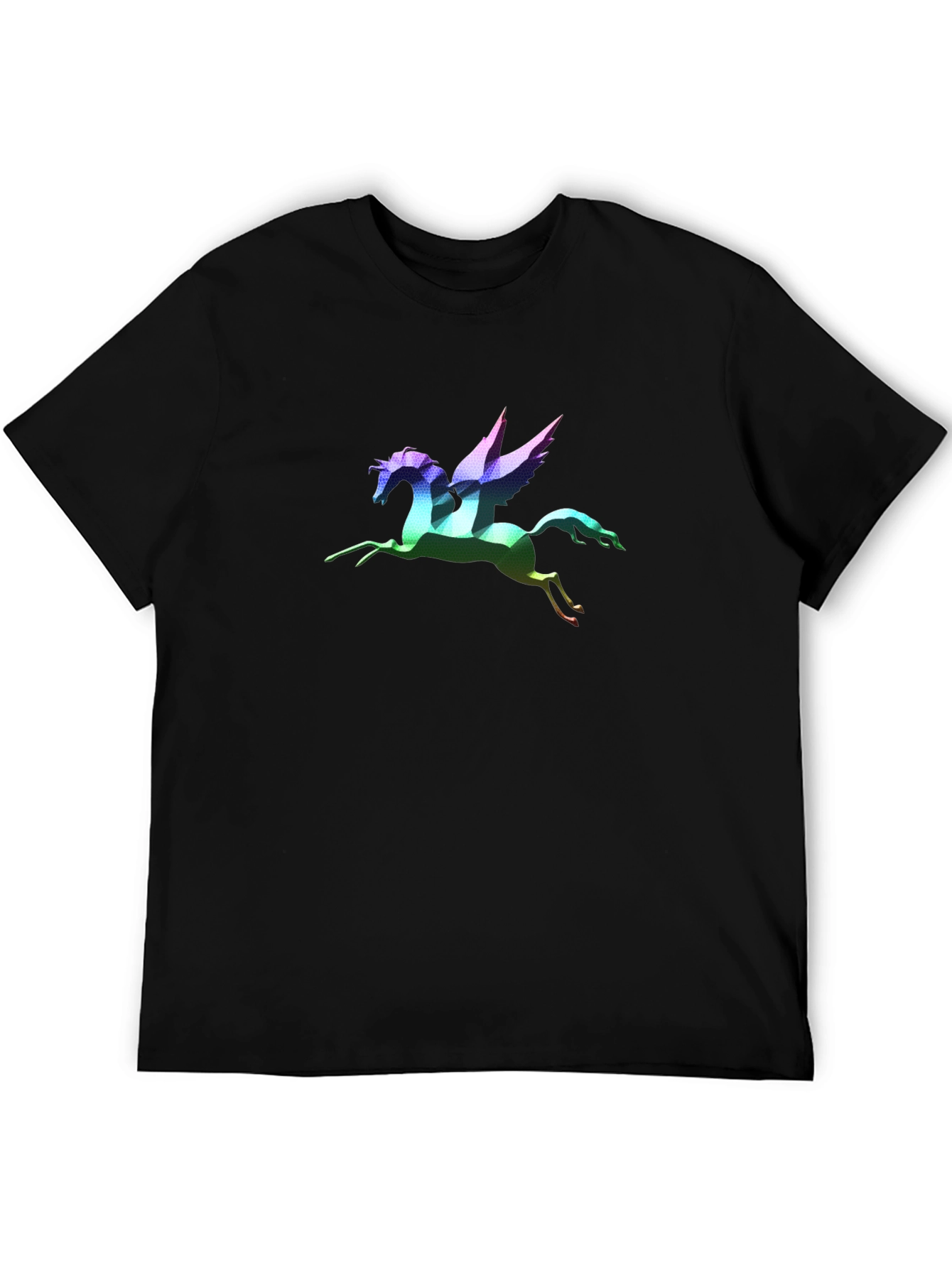 Rainbow Pegasus Graphic T-Shirt - Black