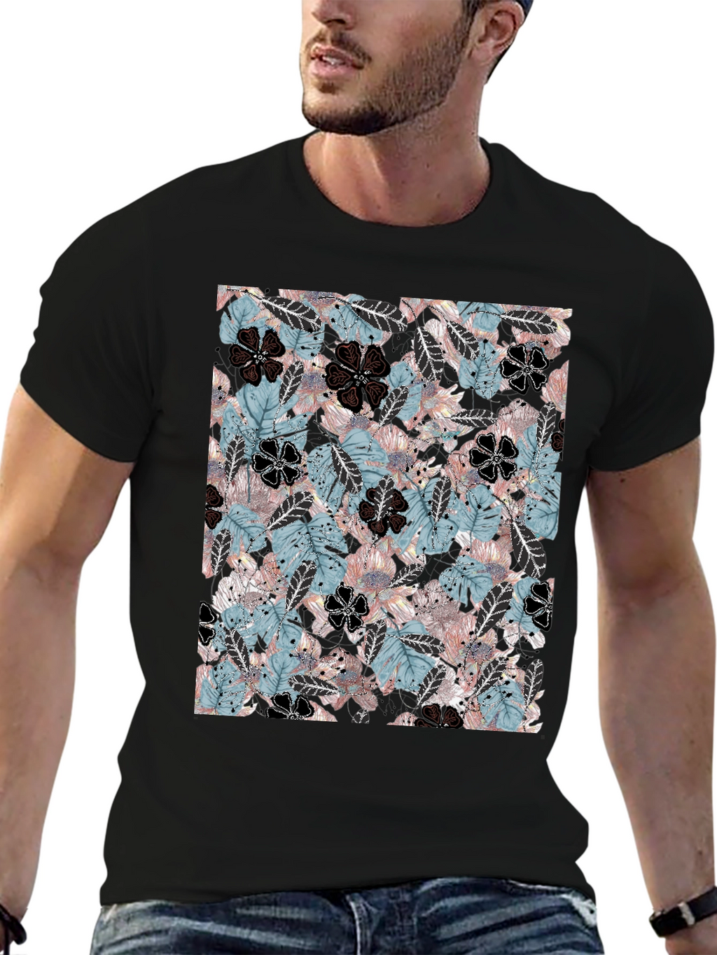Tropical Floral Print T-Shirt