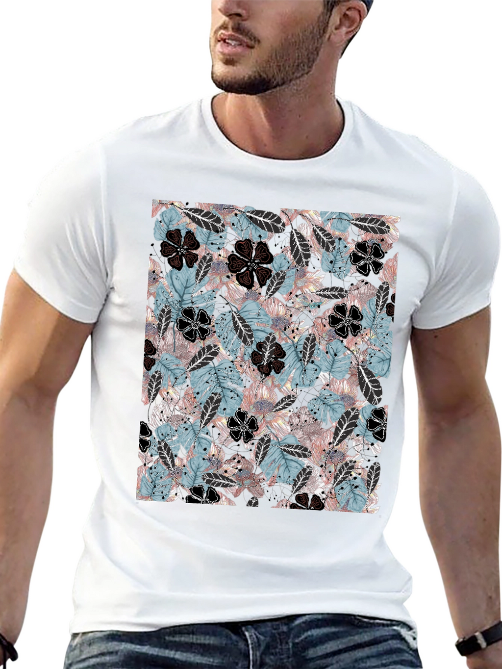 Tropical Floral Print T-Shirt