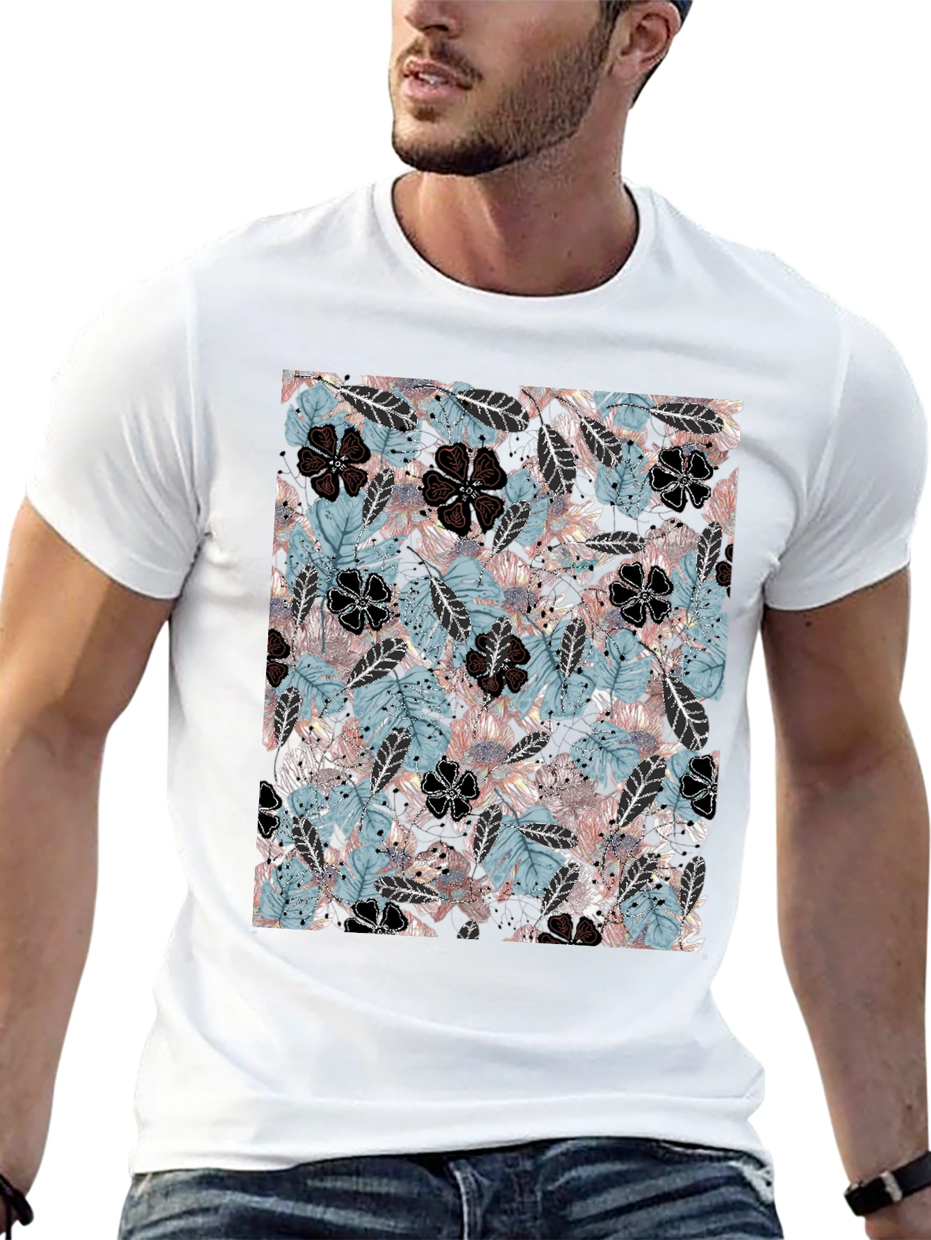 Tropical Floral Print T-Shirt