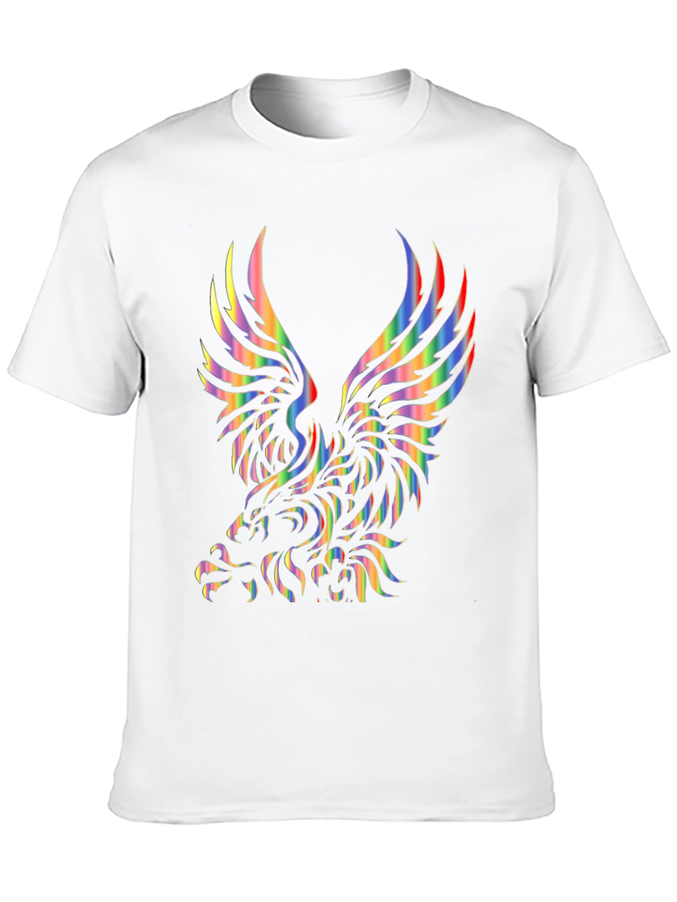 Rainbow Eagle Graphic Black T-Shirt