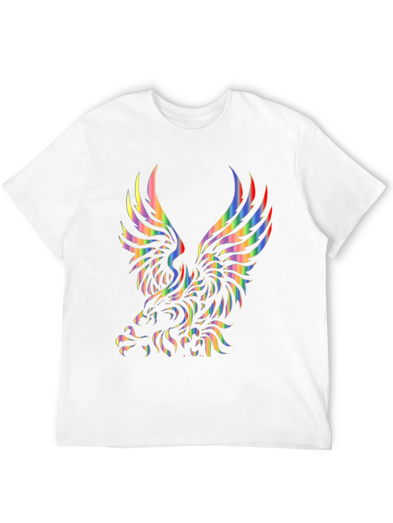 Rainbow Eagle Graphic Black T-Shirt