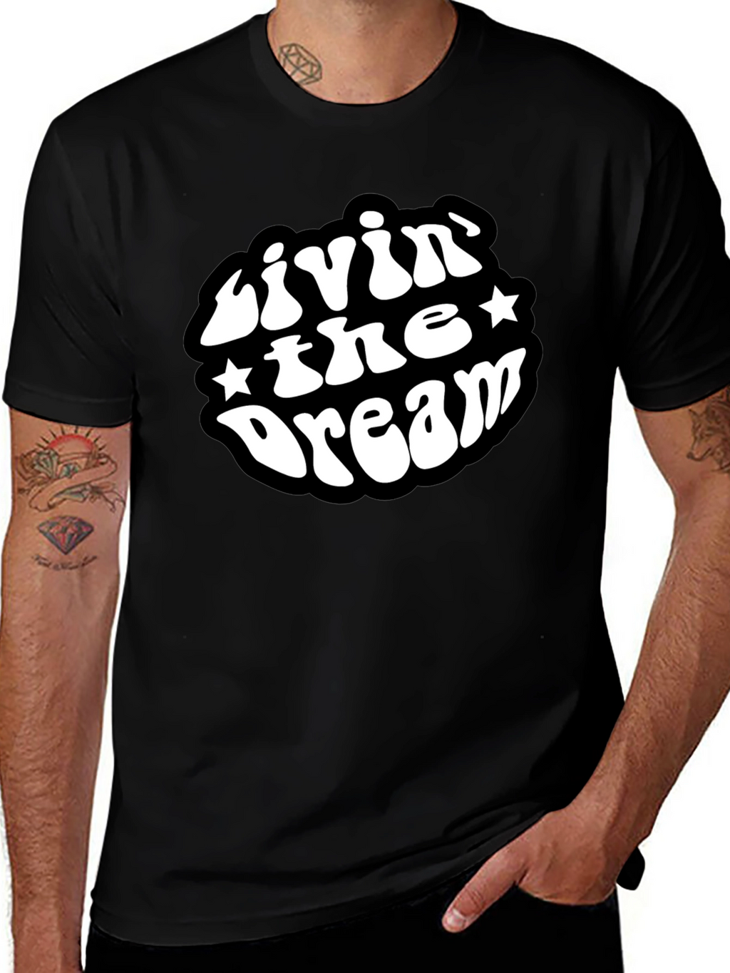 Livin The Dream Black Graphic T-Shirt