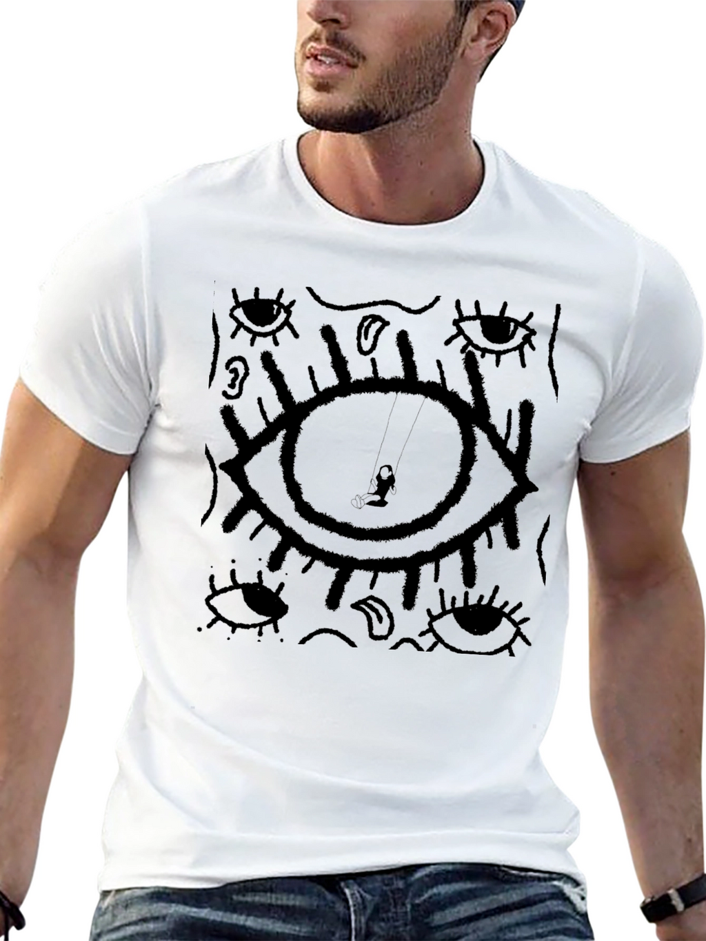 Eye Graphic Black T-Shirt - Unique Design Tee