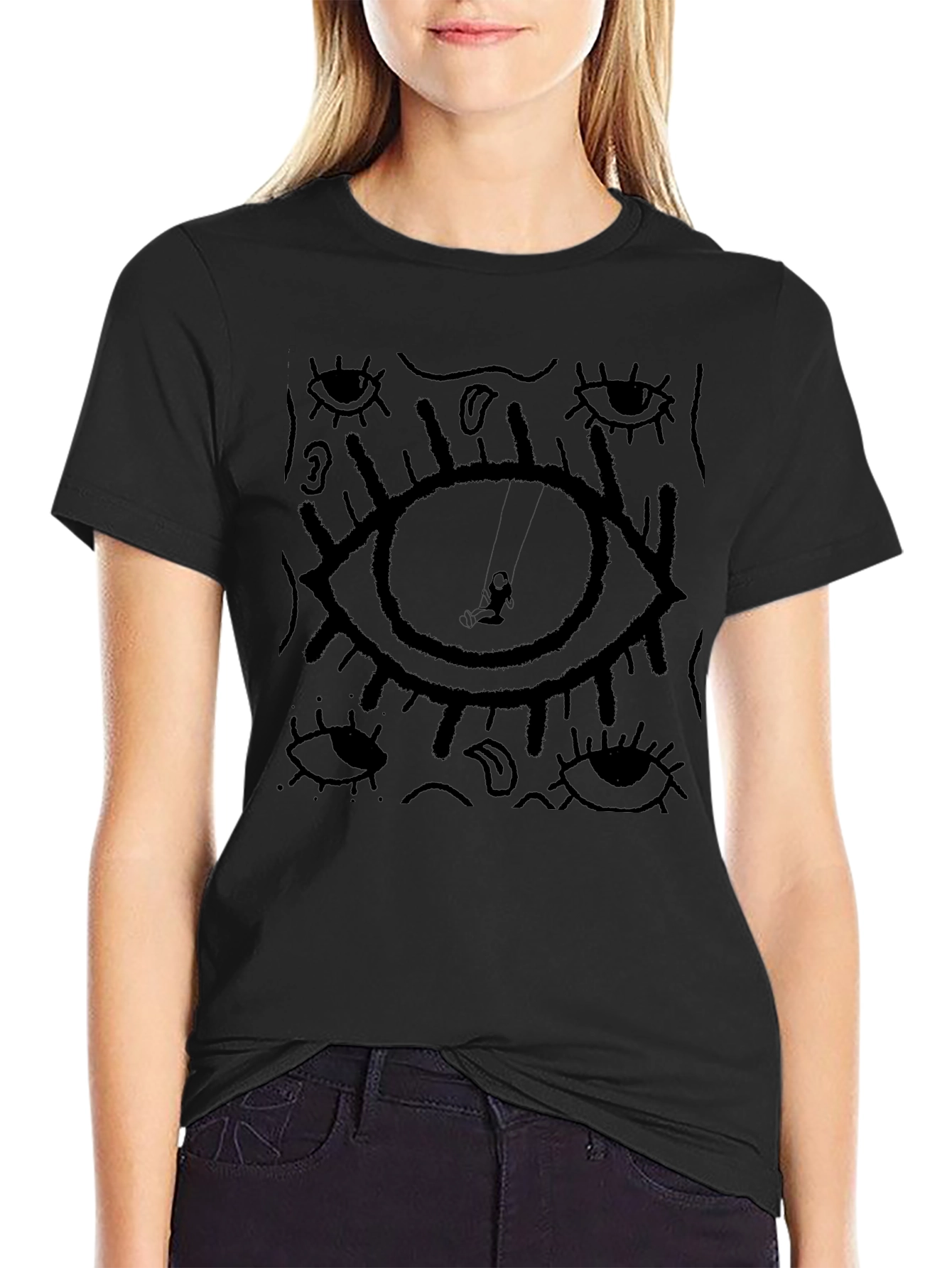 Eye Graphic Black T-Shirt - Unique Design Tee
