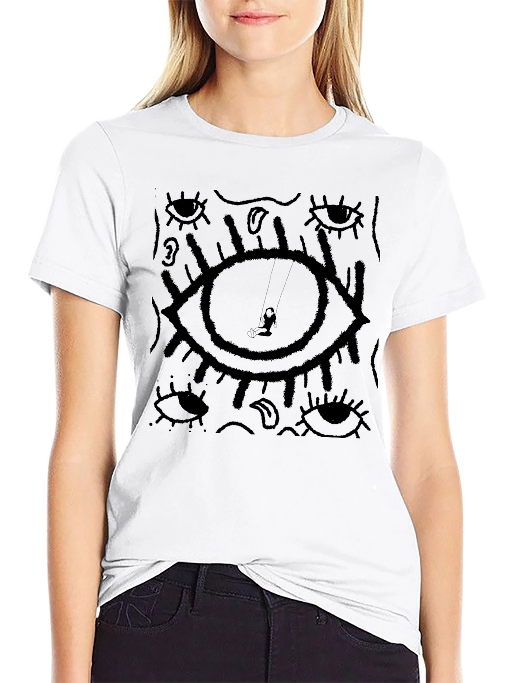 Eye Graphic Black T-Shirt - Unique Design Tee
