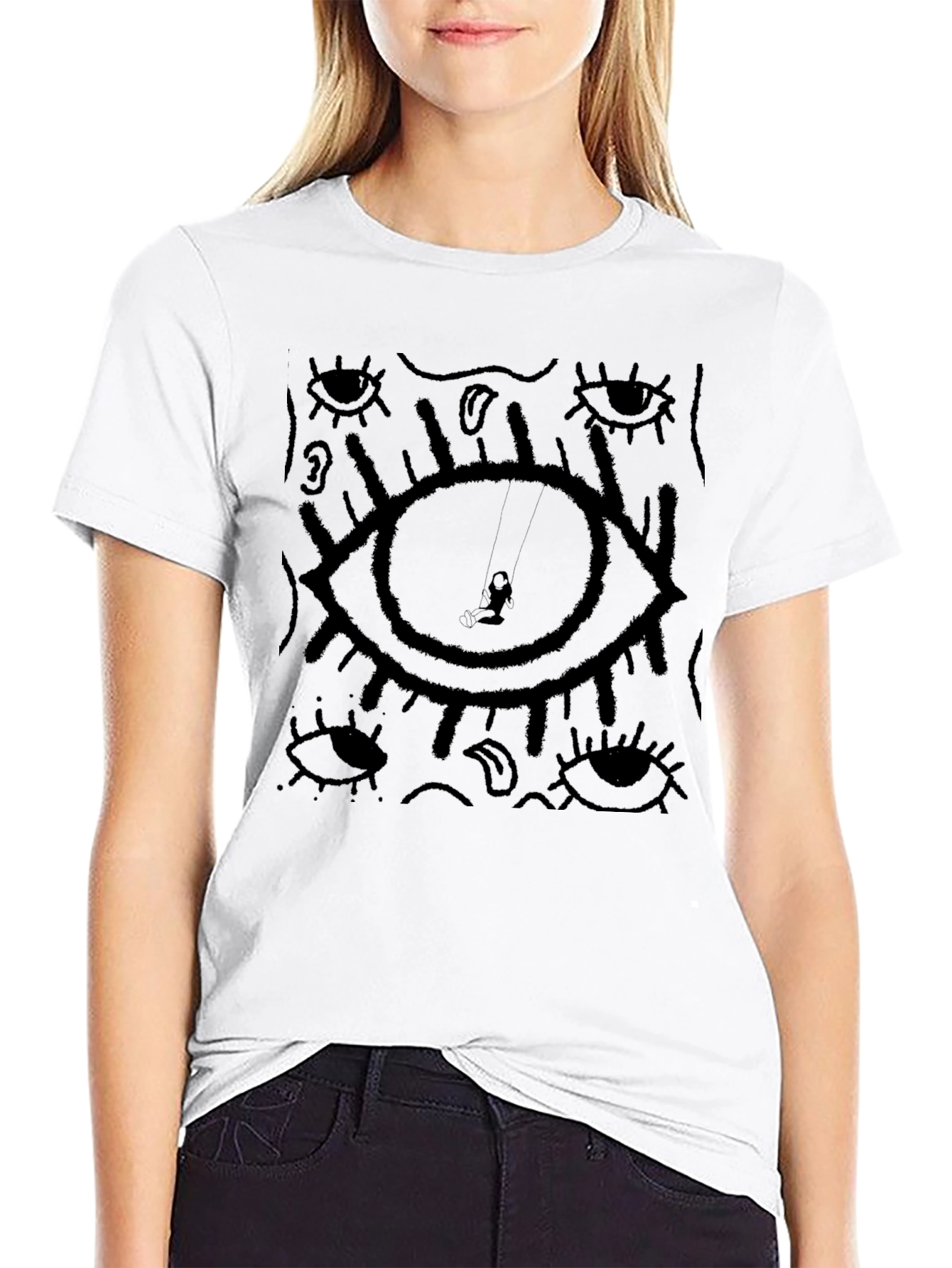 Eye Graphic Black T-Shirt - Unique Design Tee