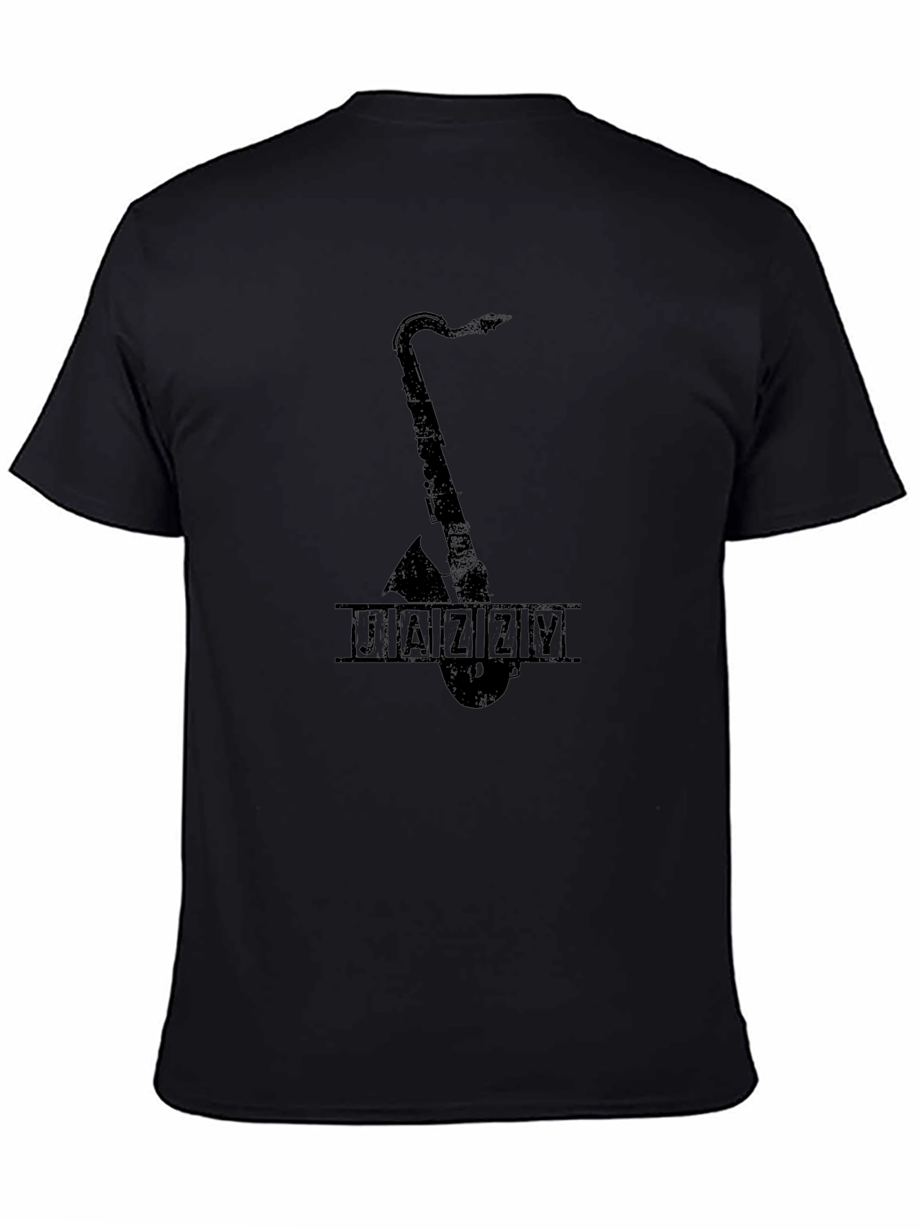 JAZZY Saxophone Graphic Black T-Shirt