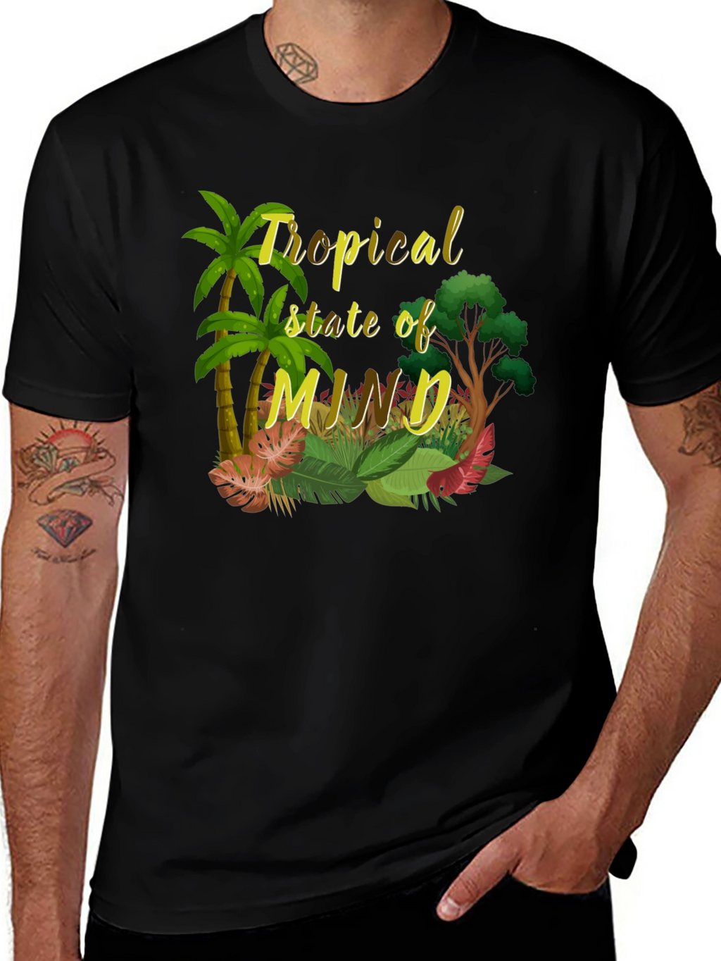 Tropical State of Mind Black T-Shirt
