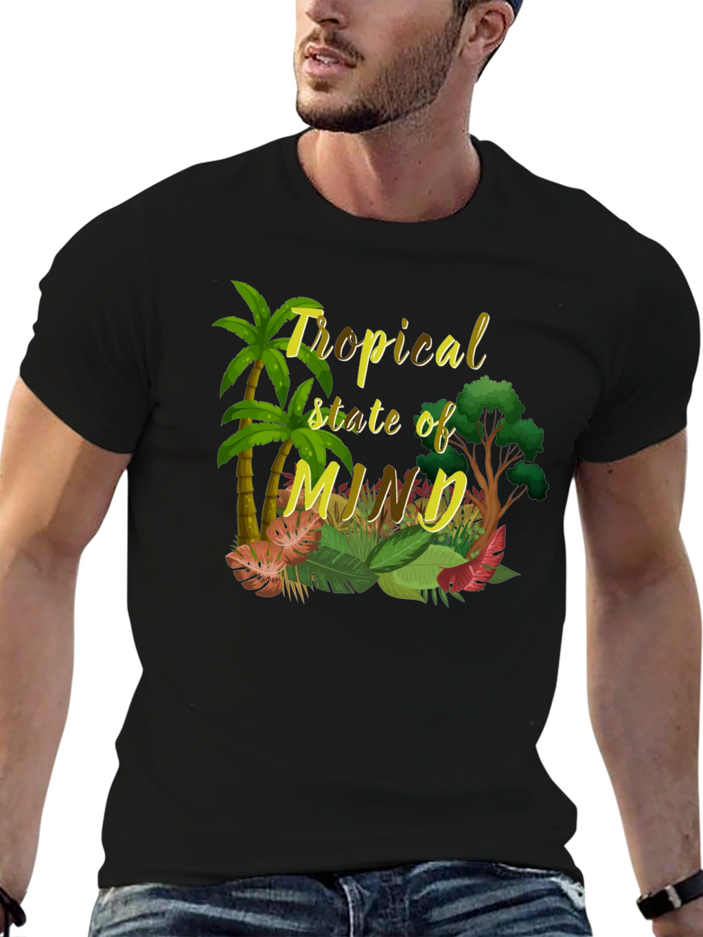 Tropical State of Mind Black T-Shirt
