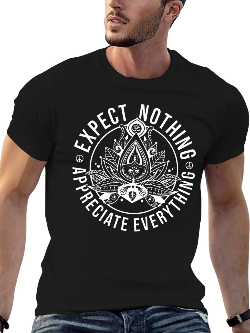Expect Nothing Appreciate Everything Lotus T-Shirt