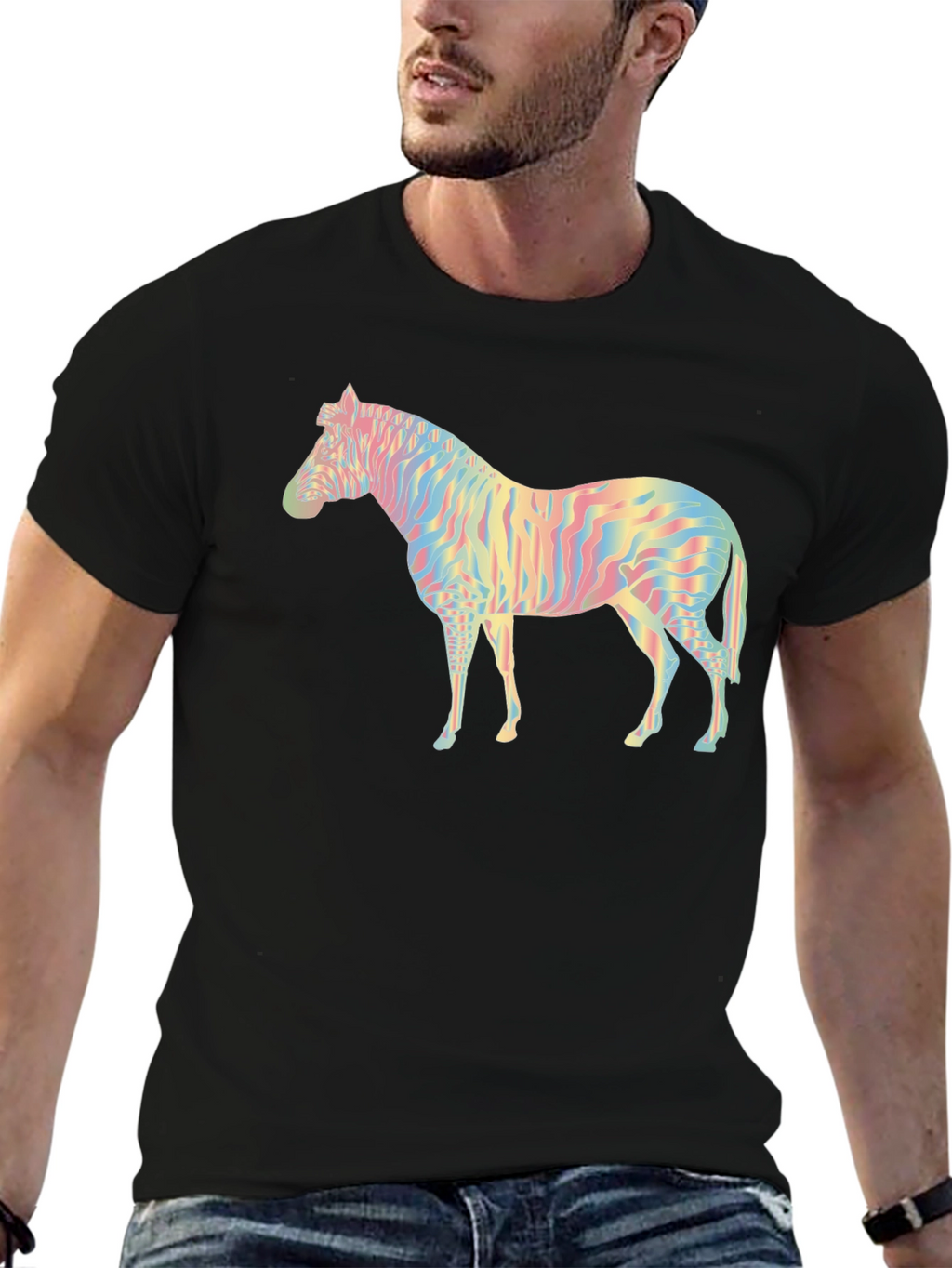 Rainbow Zebra Graphic Tee