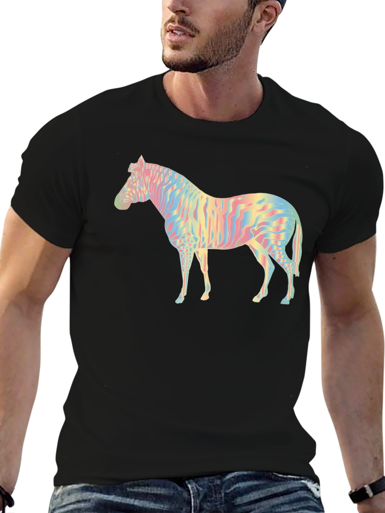 Rainbow Zebra Graphic Tee
