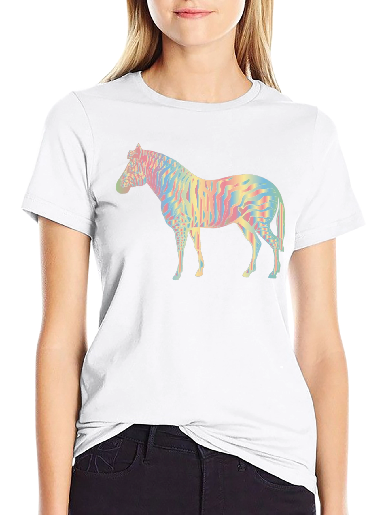 Rainbow Zebra Graphic Tee