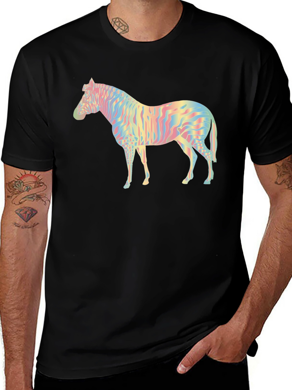 Rainbow Zebra Graphic Tee