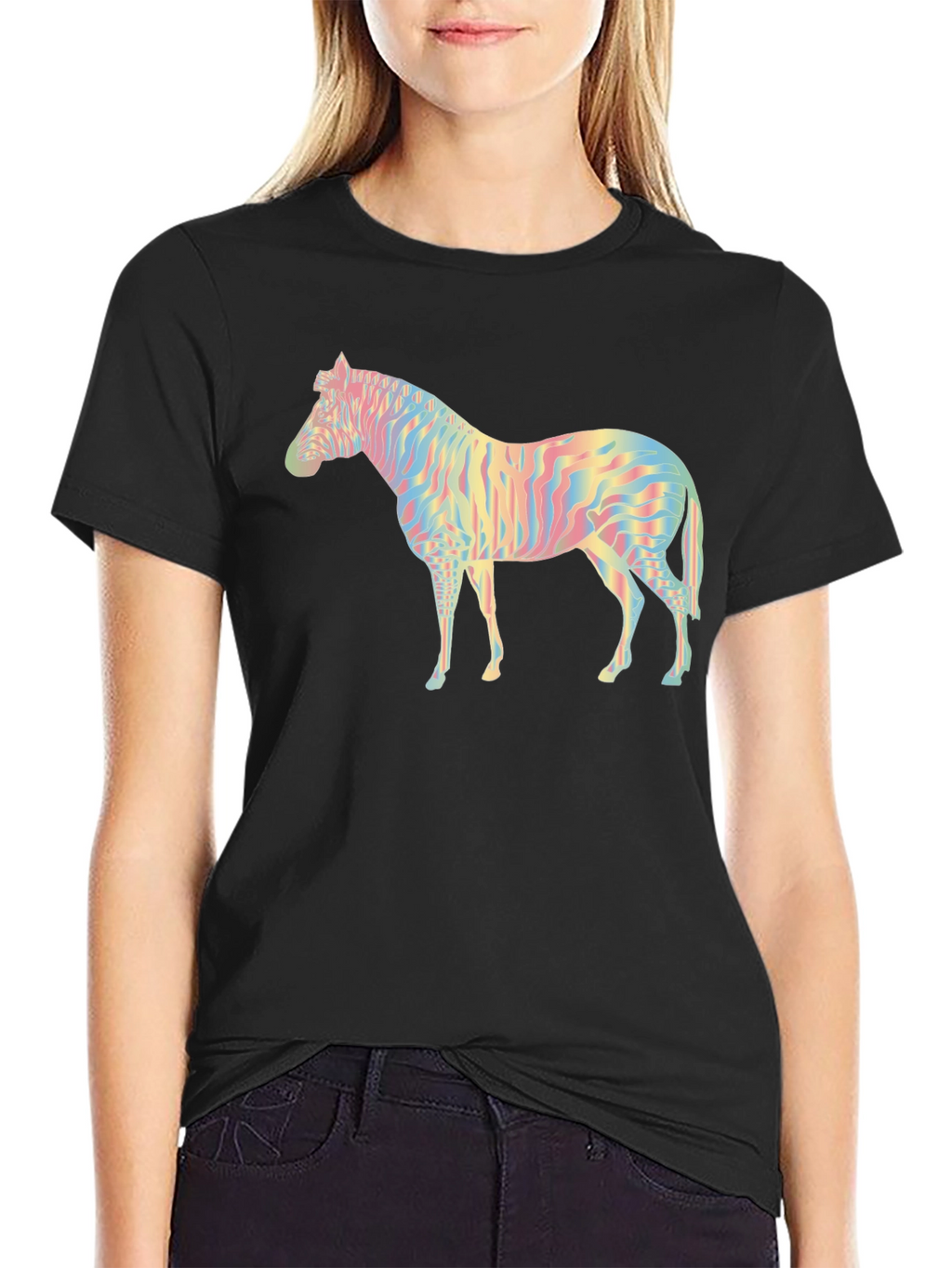 Rainbow Zebra Graphic Tee
