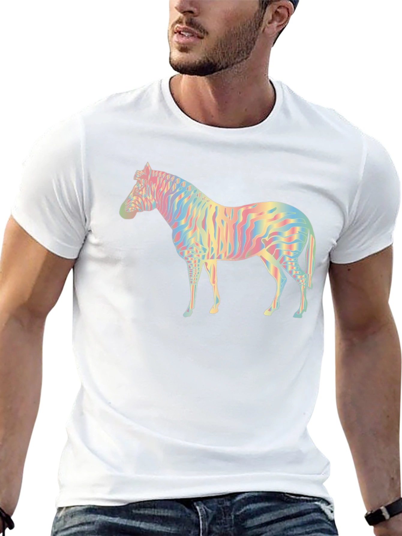 Rainbow Zebra Graphic Tee