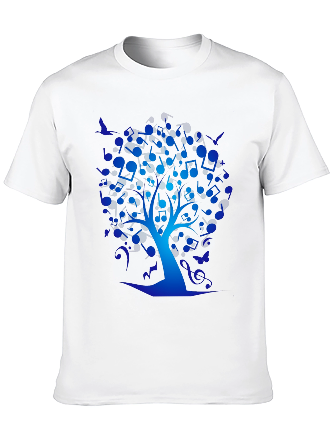 Musical Tree Graphic Tee - Black Cotton T-Shirt