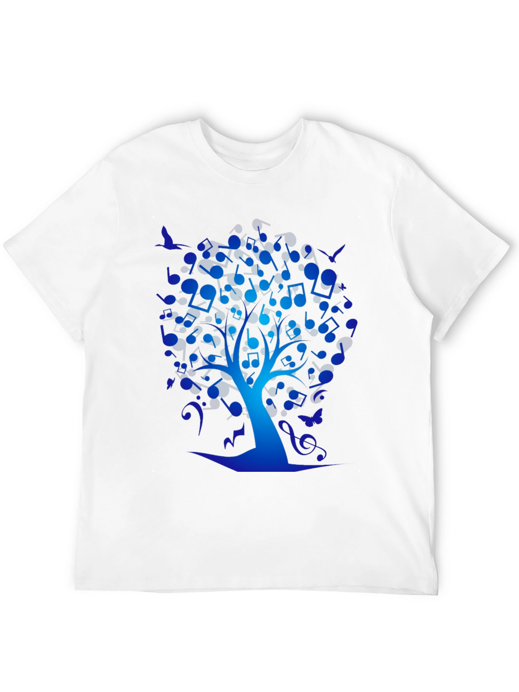 Musical Tree Graphic Tee - Black Cotton T-Shirt