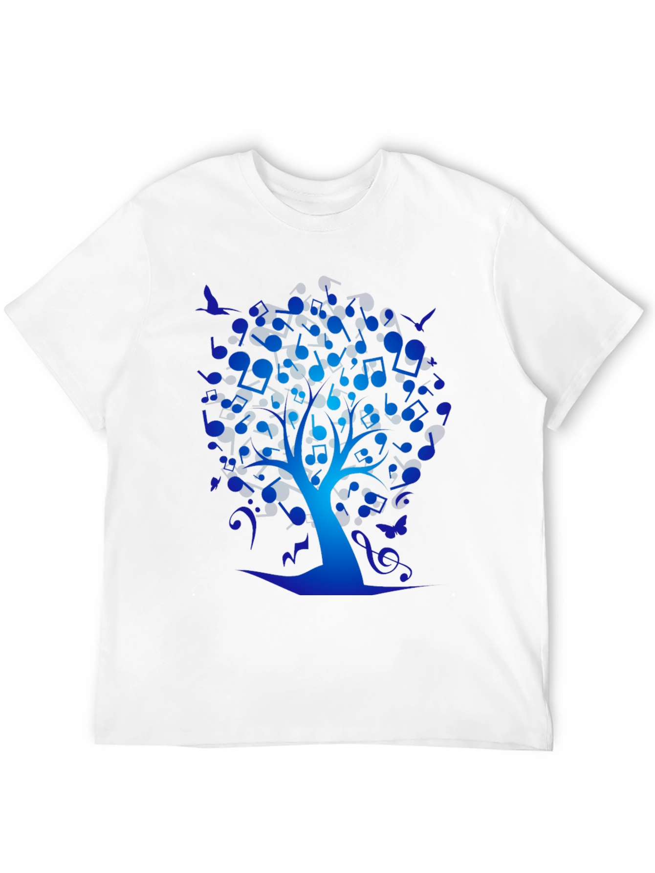 Musical Tree Graphic Tee - Black Cotton T-Shirt