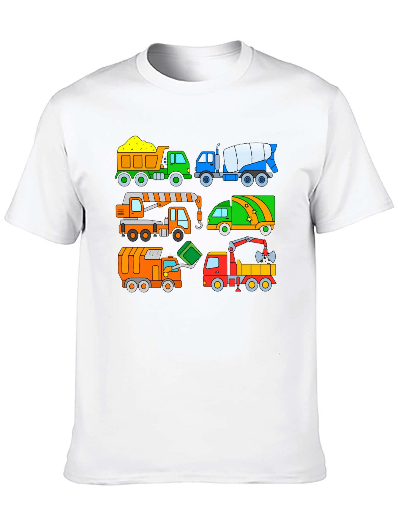 Construction Truck Print Black T-Shirt
