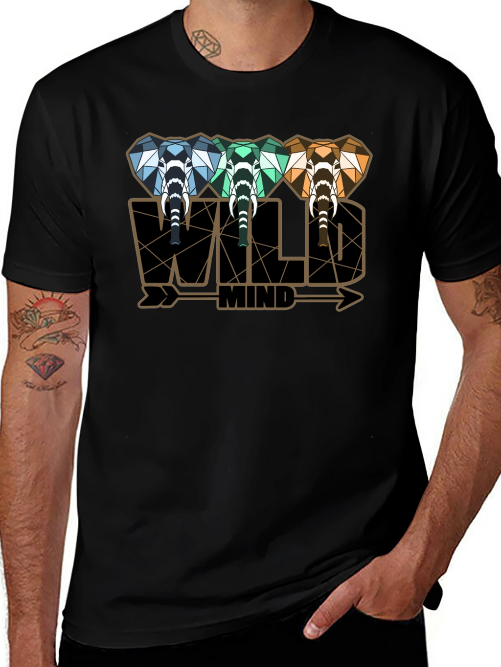 Wild Mind Elephant Graphic Tee - Stylish Mens T-Shirt