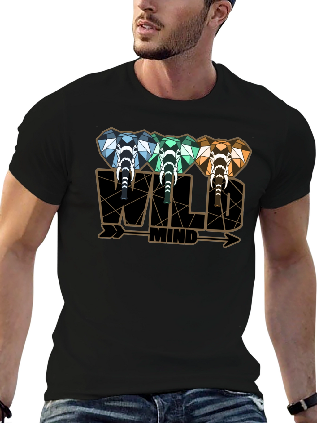 Wild Mind Elephant Graphic Tee - Stylish Mens T-Shirt