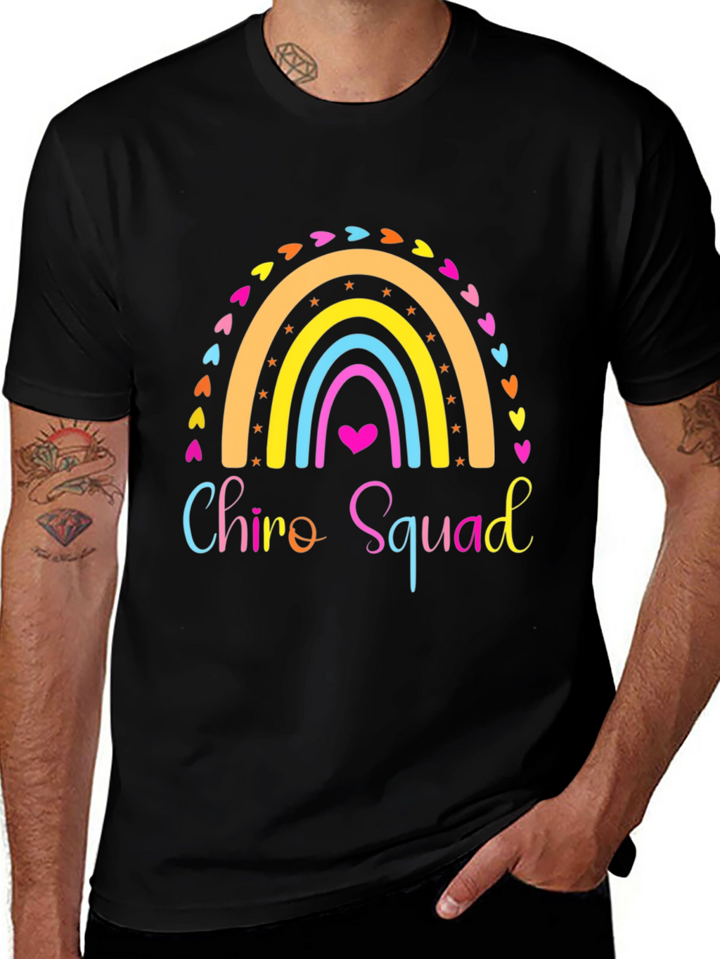 Chiro Squad Rainbow Graphic Tee - Black Unisex