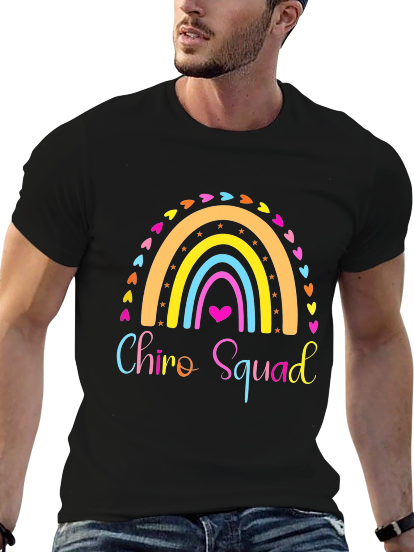Chiro Squad Rainbow Graphic Tee - Black Unisex