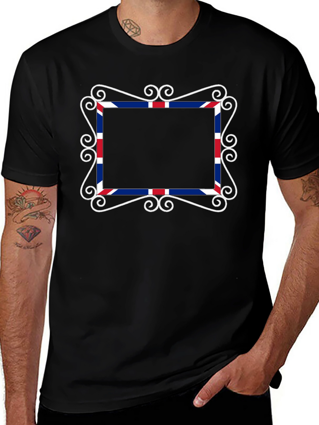 Union Jack Frame Black T-Shirt
