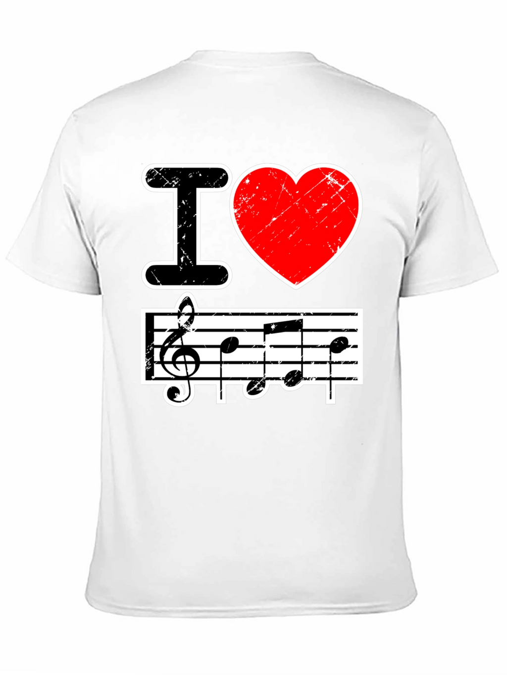 I Love Music Black Graphic T-Shirt