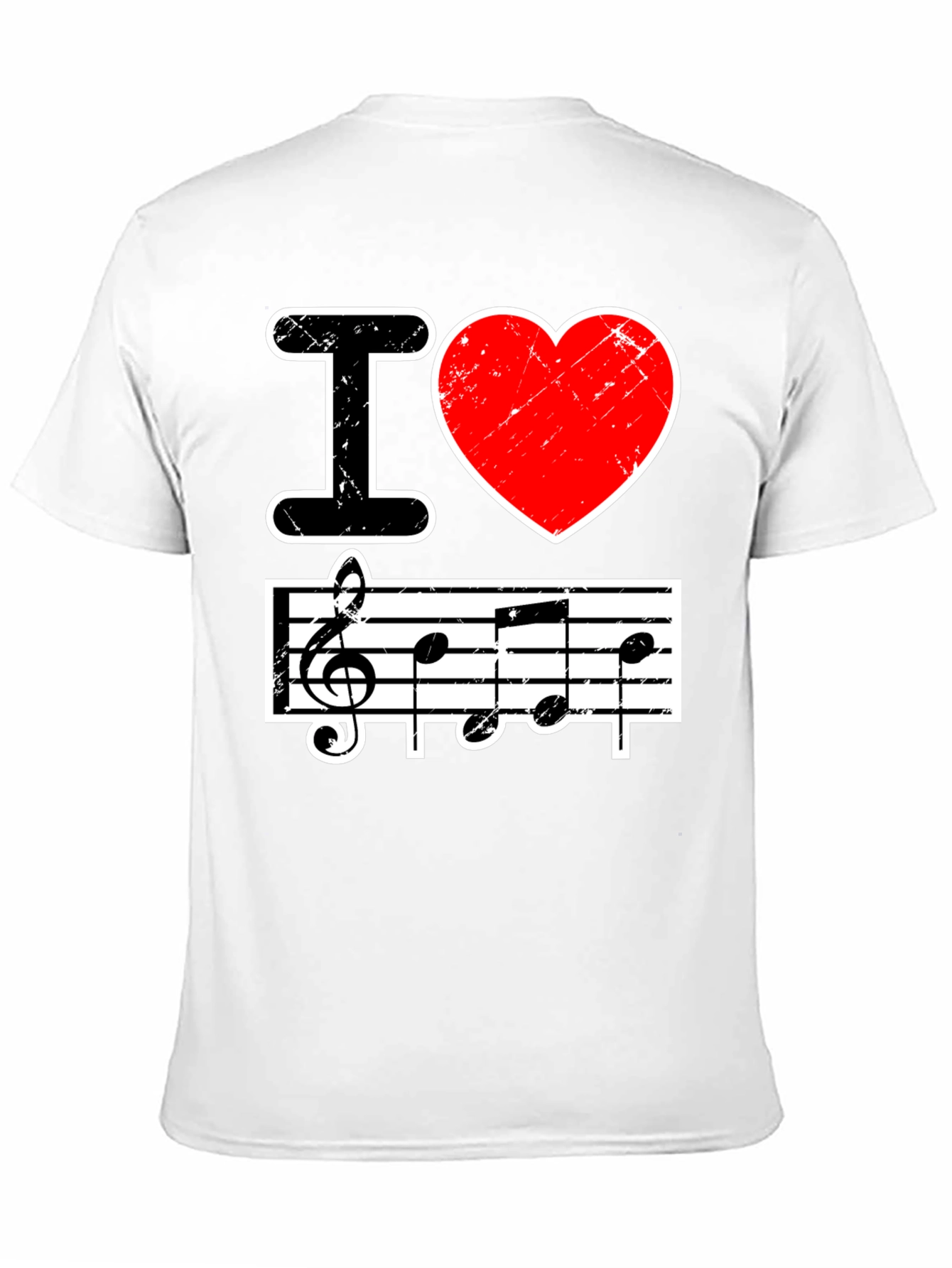 I Love Music Black Graphic T-Shirt