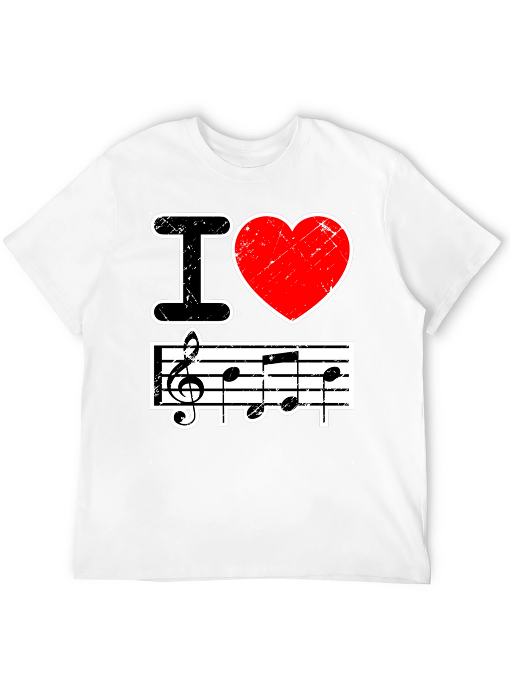 I Love Music Black Graphic T-Shirt