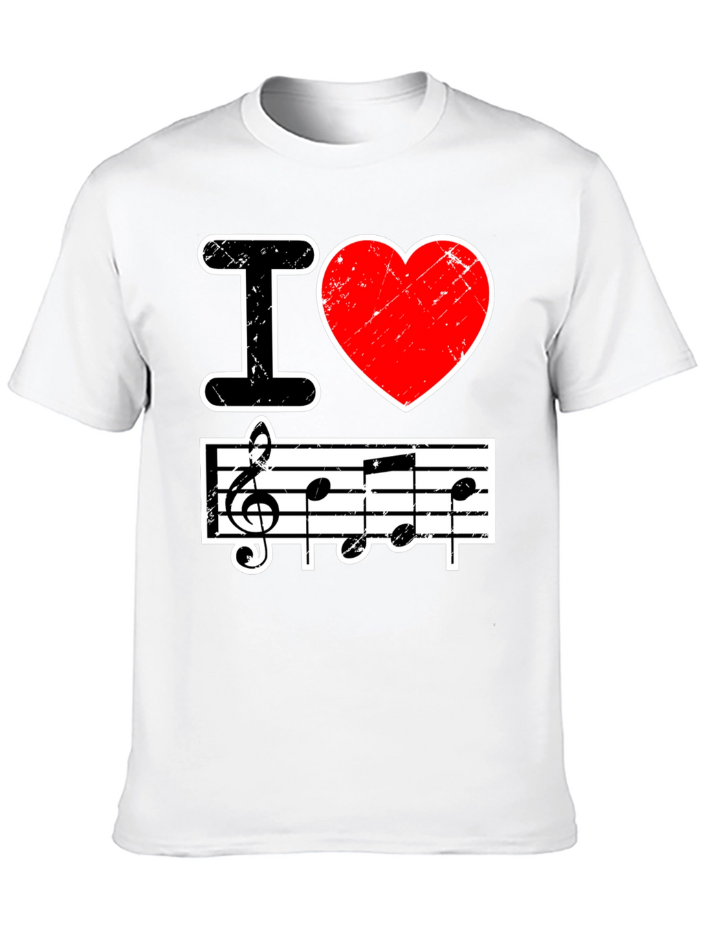 I Love Music Black Graphic T-Shirt
