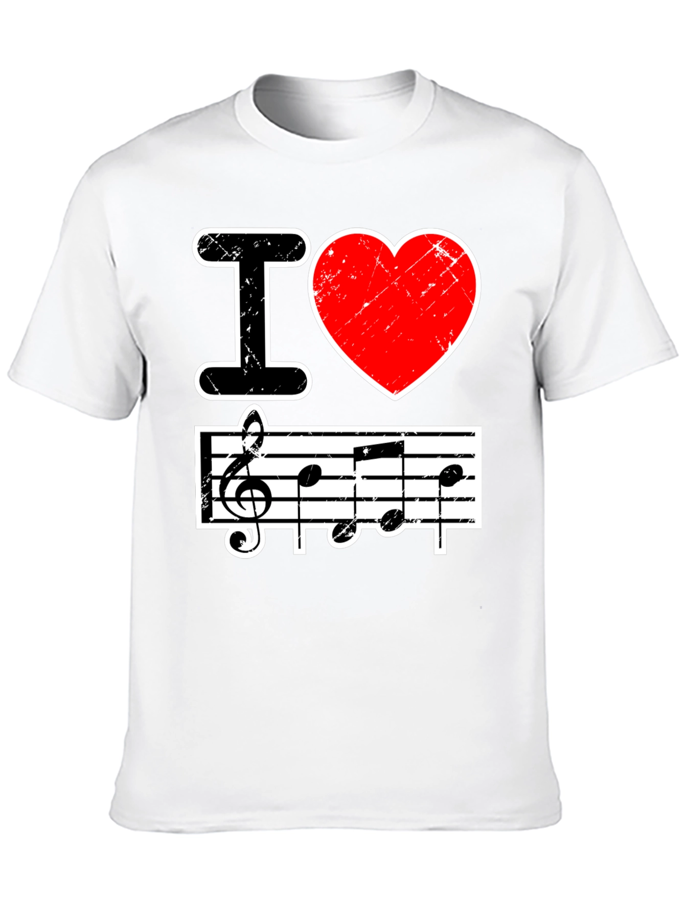 I Love Music Black Graphic T-Shirt