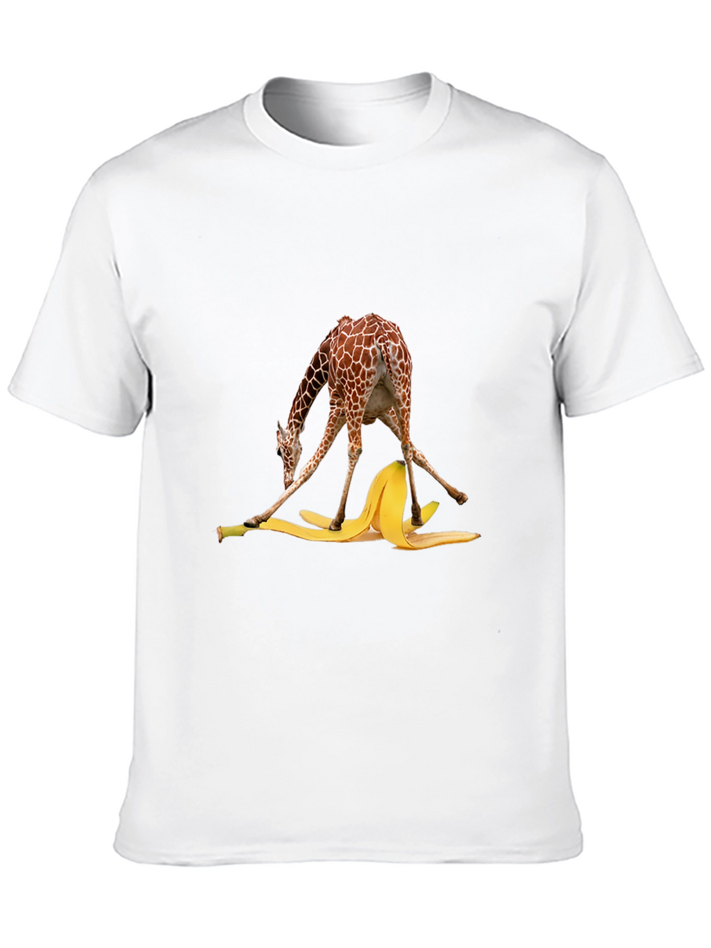 Giraffe Banana Peel T-Shirt Funny Graphic Tee