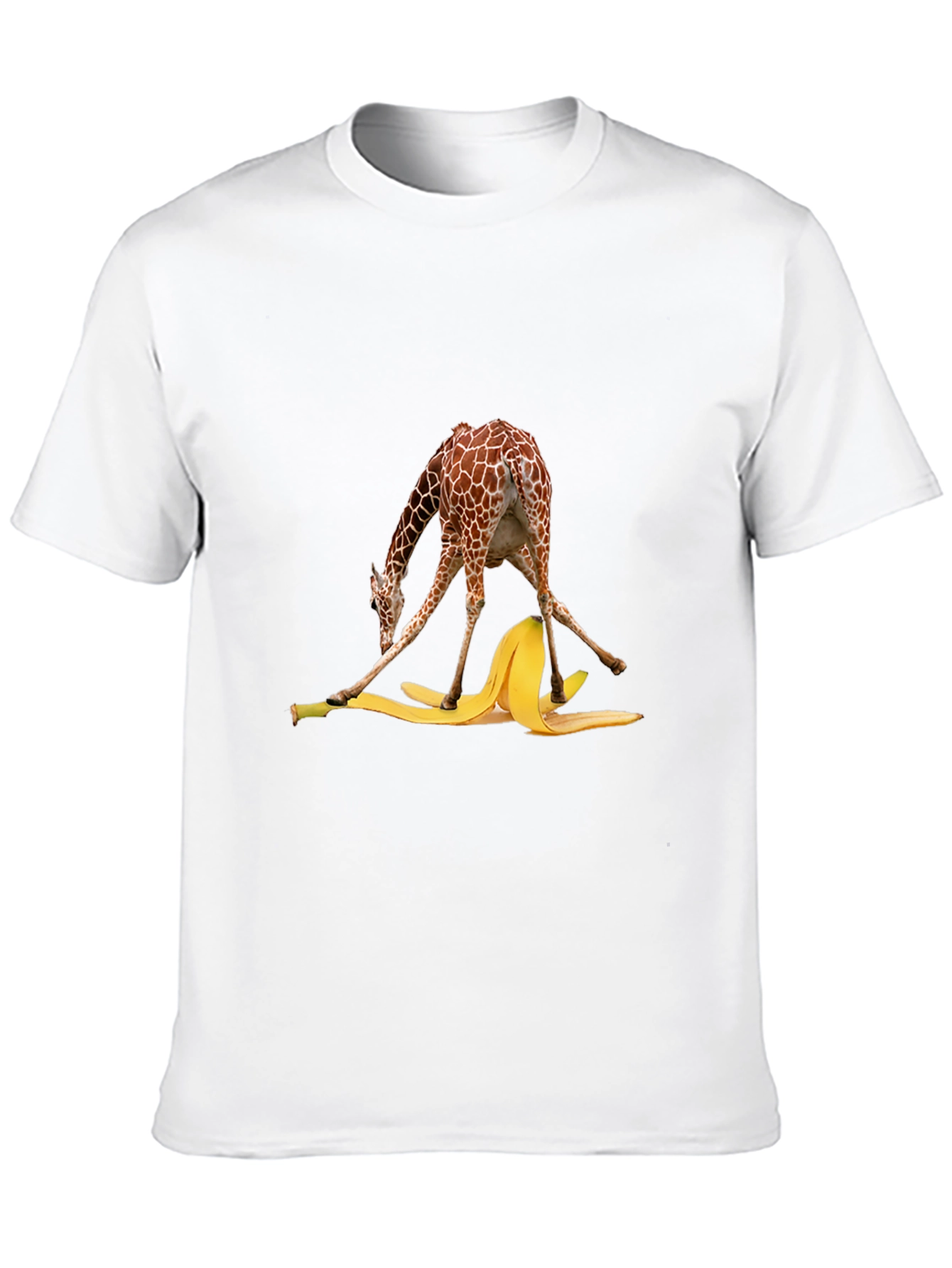 Giraffe Banana Peel T-Shirt Funny Graphic Tee