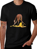Giraffe Banana Peel T-Shirt Funny Graphic Tee