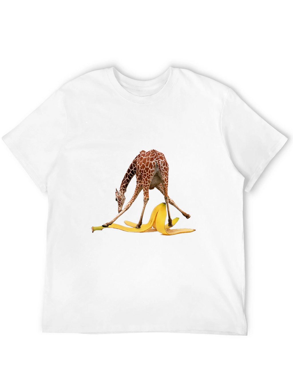 Giraffe Banana Peel T-Shirt Funny Graphic Tee