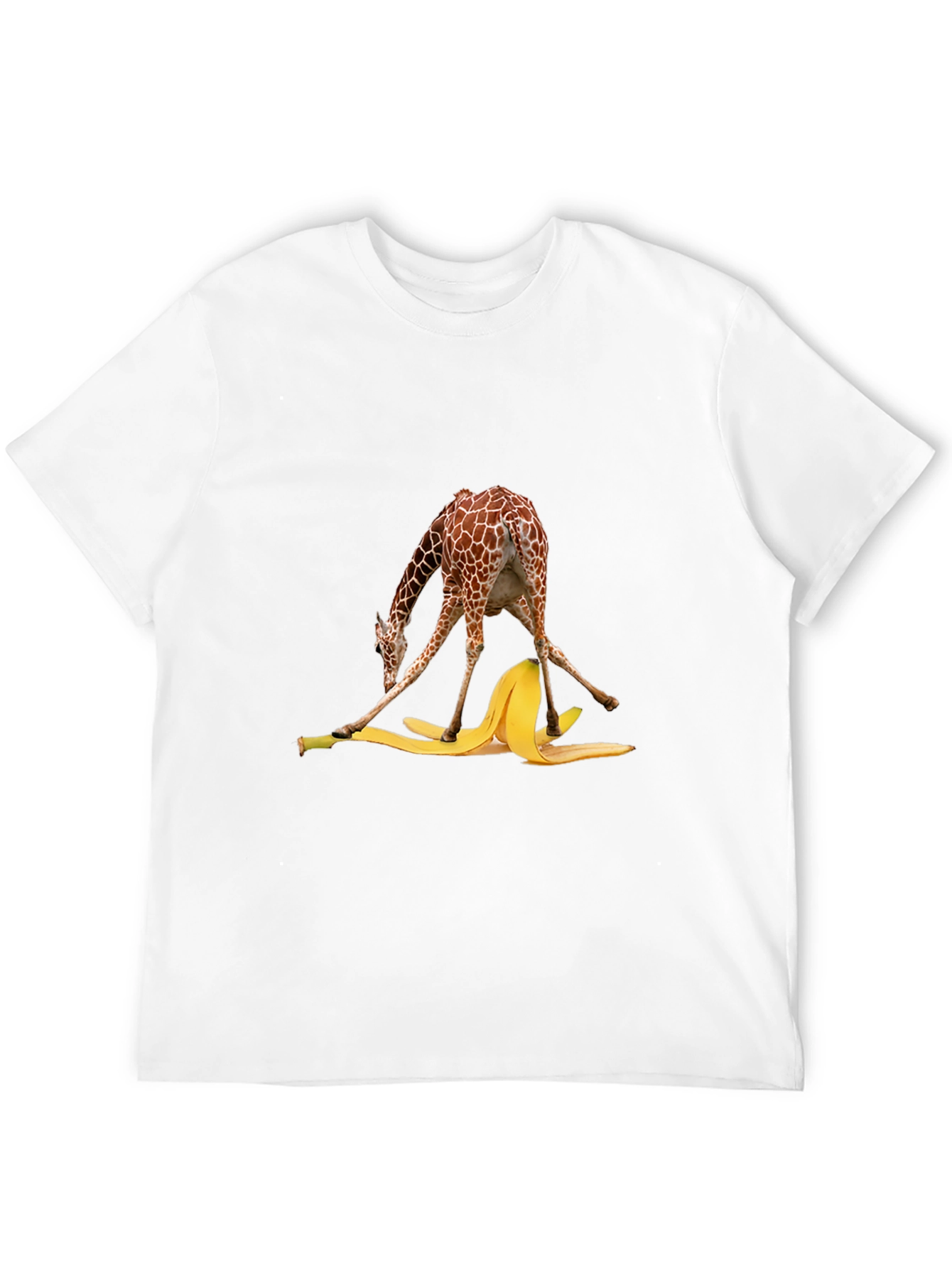 Giraffe Banana Peel T-Shirt Funny Graphic Tee